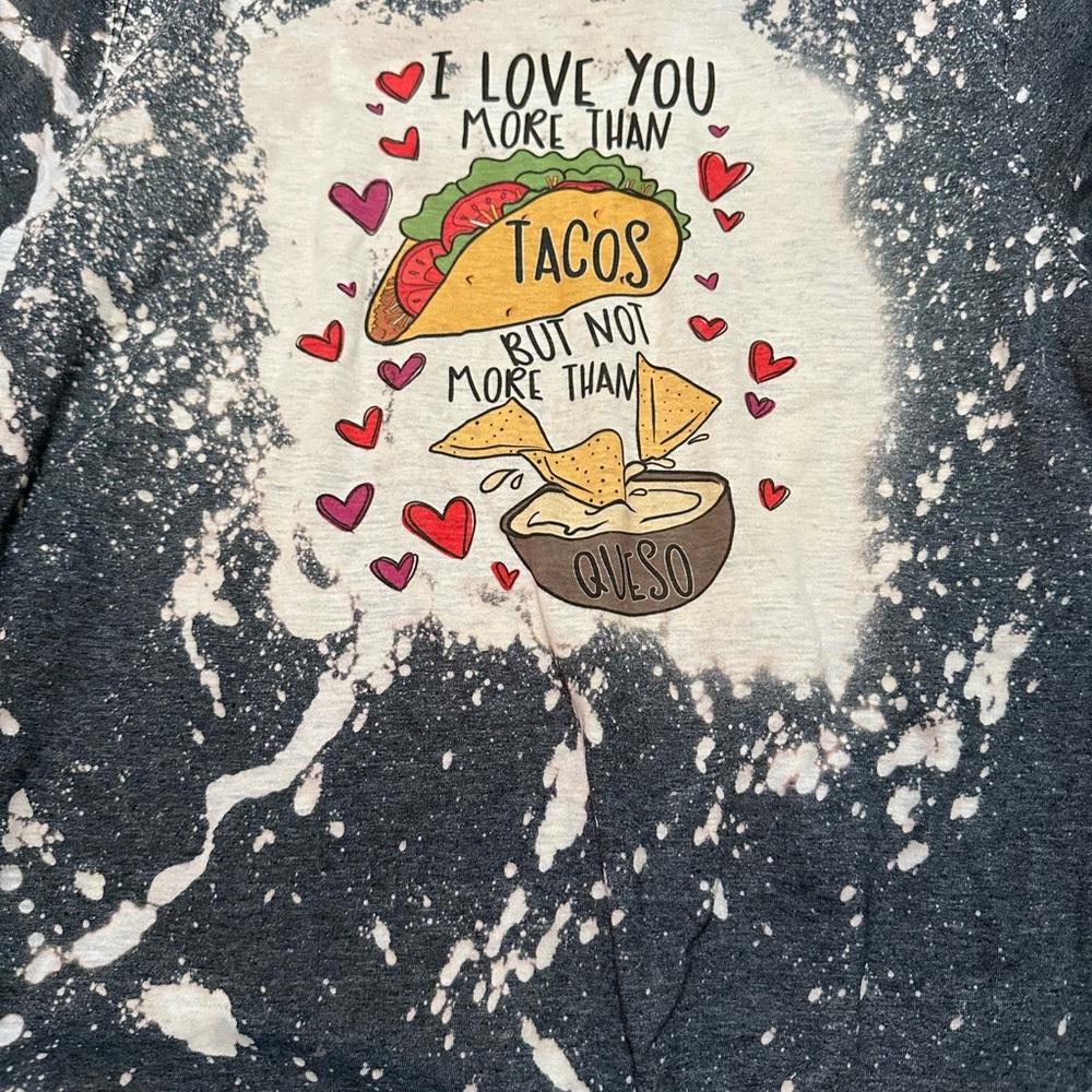 Graphic Tee with Taco and Queso Design